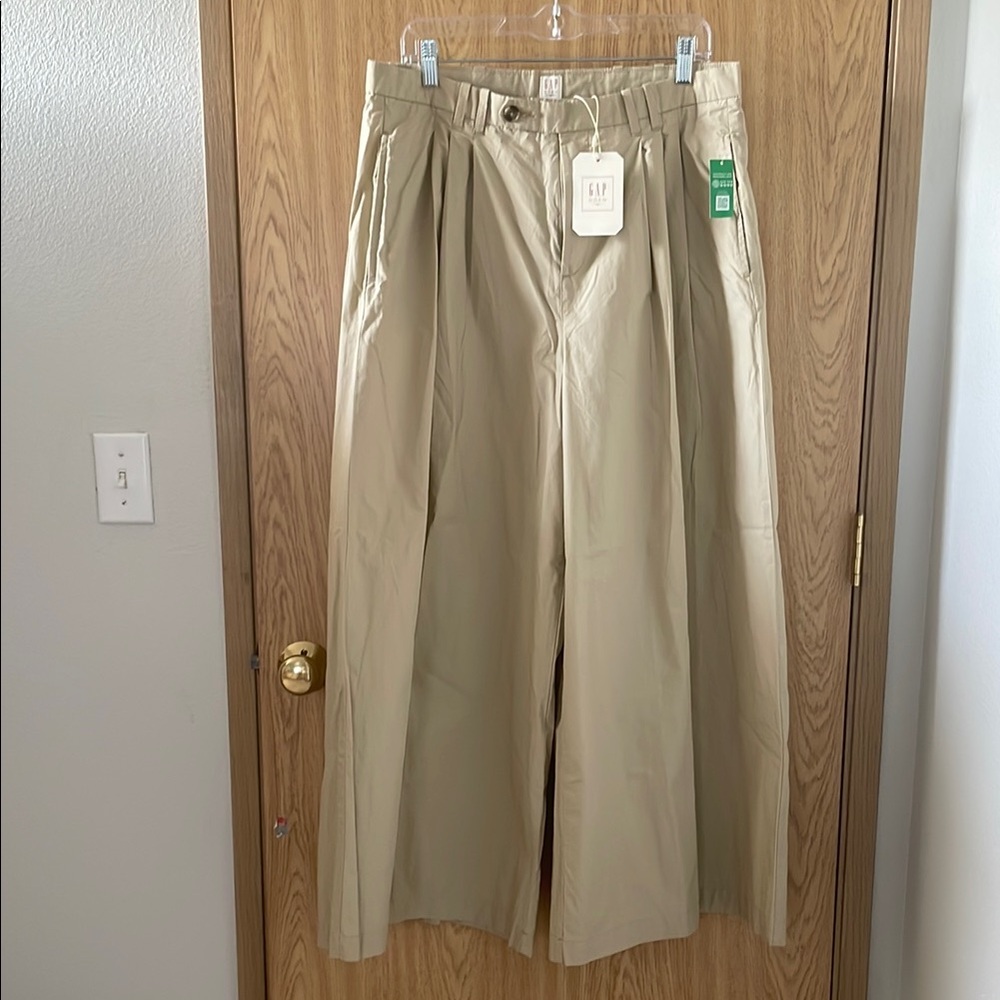 GAP x Doen Khaki Wide-Leg Trousers SZ 14